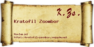 Kratofil Zsombor névjegykártya